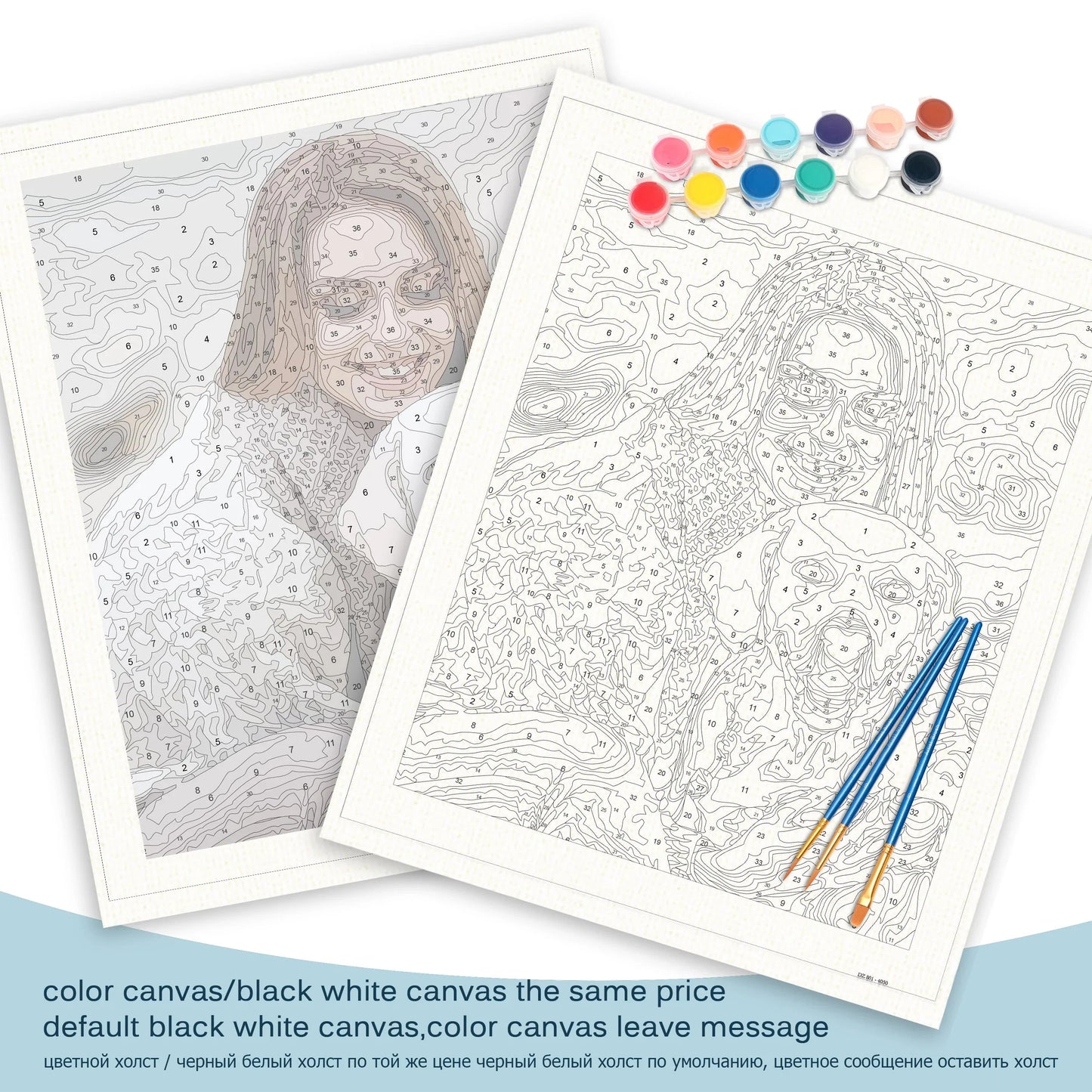 24/36 Color Personalised Paint By Numbers Photo Custom DIY Oil Painting By Number Picture Canvas Portrait Family Children Photo