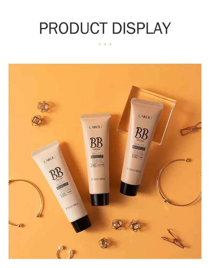 BB Cream Base Makeup Long Lasting Waterproof Brighten Skin Tone Cover Blemishes 30ml Concealer Foundation Liquid Face Makeup