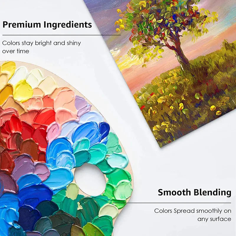 Acrylic Paint Set 12/24 Colors Craft Paint for Fabric/Clothing/Nail/Canvas/Rock Painting Waterproof Drawing Set Art Supplies