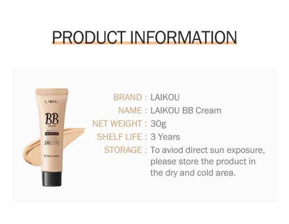 BB Cream Base Makeup Long Lasting Waterproof Brighten Skin Tone Cover Blemishes 30ml Concealer Foundation Liquid Face Makeup