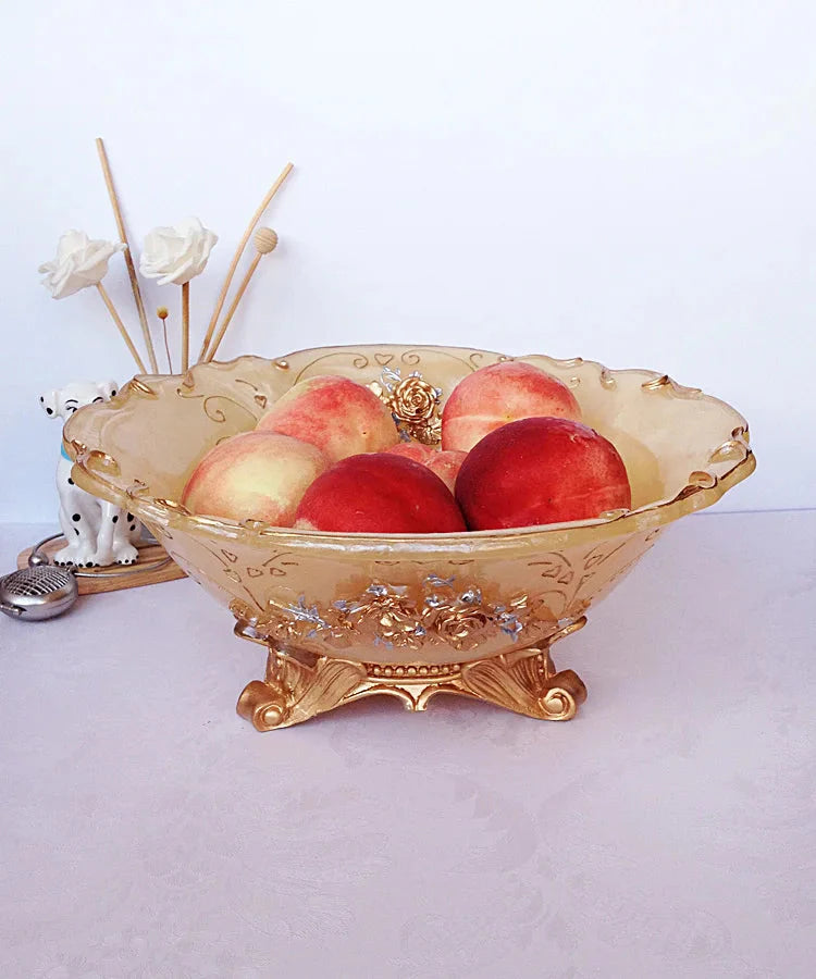 Luxury European-Style Fruit Plate for Living Room, Home Decoration Ornaments