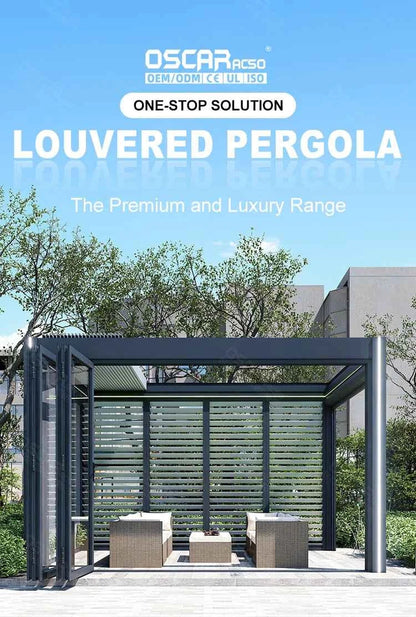 Garden Gazebo Pergola Patio Canopy Greenhouse Pavilion Carports Covers Aluminum Powder Coated for Villa Swimming Pool pergola
