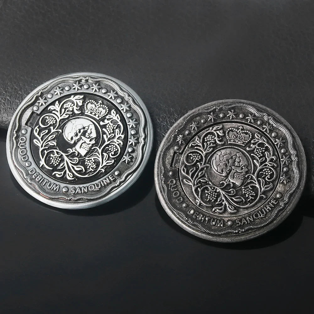 Big Size John Wick 4 Blood Oath Marker Coin Keychain Gold and Adjudicator Coin Metal Prop Accessories Collection Gift