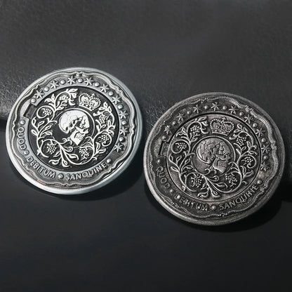 Big Size John Wick 4 Blood Oath Marker Coin Keychain Gold and Adjudicator Coin Metal Prop Accessories Collection Gift