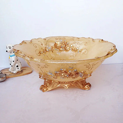 Luxury European-Style Fruit Plate for Living Room, Home Decoration Ornaments