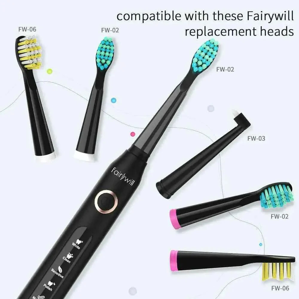Fairywill FW-507 Electric Sonic Toothbrush - Rechargeable Adult Waterproof Toothbrush with 5 Modes