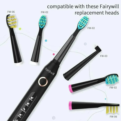 Fairywill FW-507 Electric Sonic Toothbrush - Rechargeable Adult Waterproof Toothbrush with 5 Modes