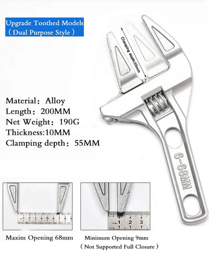 Adjustable Wrench Universal Monkey Spanner Multi-function plumbing Hand Tools Nut Sink Wrench Bathroom Pipe Large Open Spanner