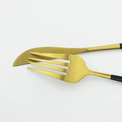 30 Pieces Dinnerware Matte Stainless Steel Cutlery Set Roes Gold Knives Fork Teaspoons Silverware Kitchen Party Dinner Tableware