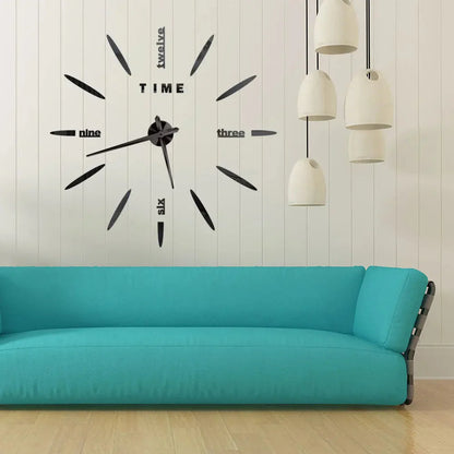 3D Wall Clock Modern Design DIY Acrylic Mirror Sticker Quartz Needle Big Europe Horloge Home Decoration Living Room Watch Clocks