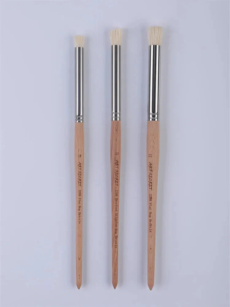 ArtSecret New Arrival 2288 24/Set Oil And Acrylic Painting Brush Hog Bristle Straw Mat Pouch&Canvas Pocket Artist Art Supplies