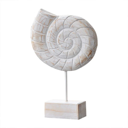 Mediterranean Style Wood Crafts Starfish Conch Hippocampus Wood Carving Marine Garden Decoration Ornaments Home Decoration