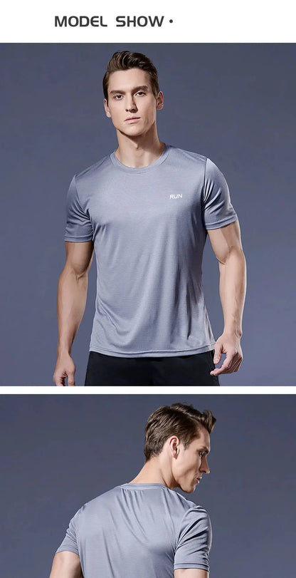 Men 's Fitness Gym T Shirts 2020 Shirt Homme Running Men Designer Quick Dry T-Shirts Running Slim Fit Tops Tees Sport Muscle Tee