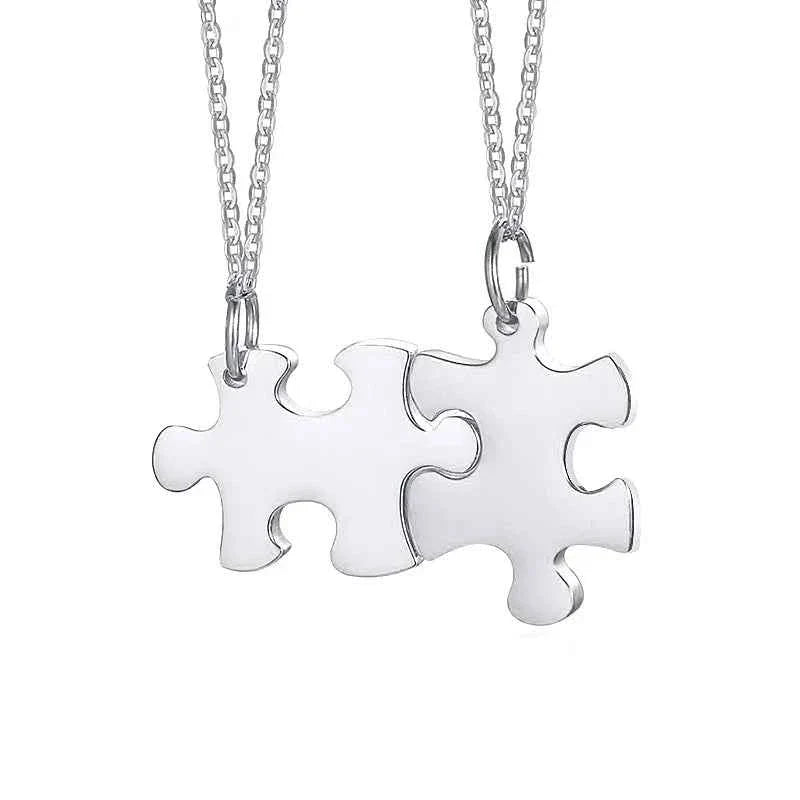 Personalized Puzzle Necklace Friendship Customized Pendant 2/3/4/5 Pieces Best Friends BFF Stainless Steel Bridesmaid Gift