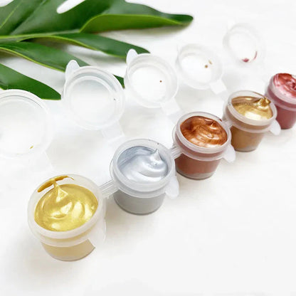 Metallic Acrylic Paint 5ML*5 Color Waterproof and Non-fading Plaster Sculpture Coloring DIY Hand-painted Graffiti Paint
