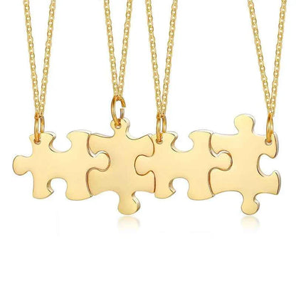Personalized Puzzle Necklace Friendship Customized Pendant 2/3/4/5 Pieces Best Friends BFF Stainless Steel Bridesmaid Gift