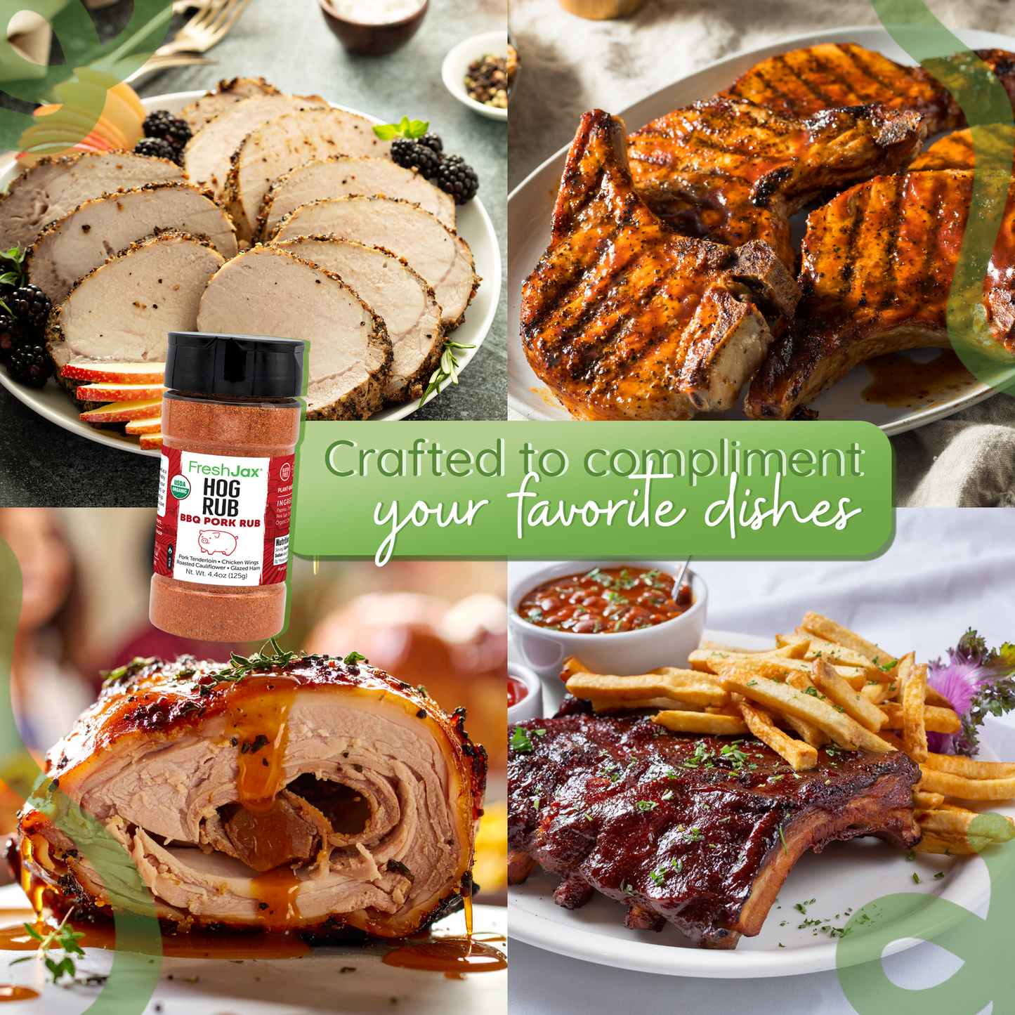 Organic Hog Rub BBQ Seasoning | Low Sodium & GLP-1 Friendly Pork Rub