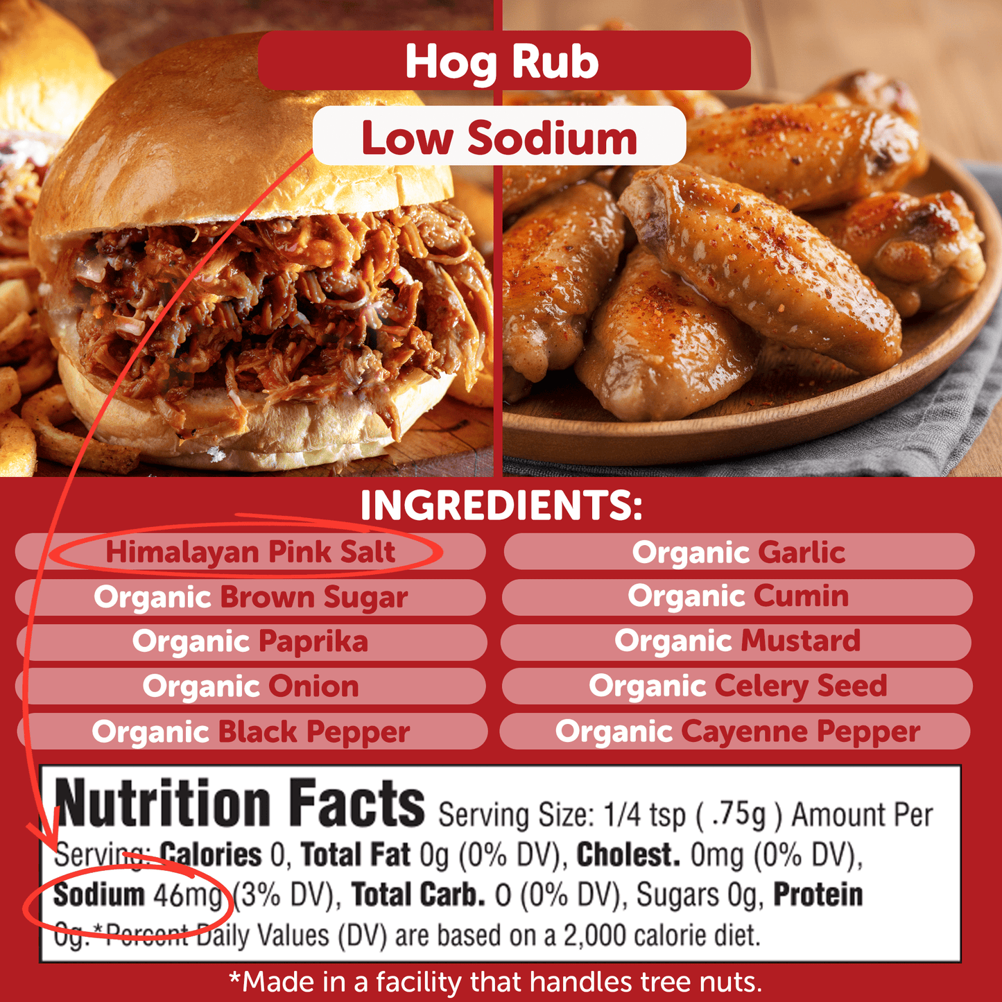 Organic Hog Rub BBQ Seasoning | Low Sodium & GLP-1 Friendly Pork Rub