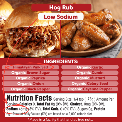 Organic Hog Rub BBQ Seasoning | Low Sodium & GLP-1 Friendly Pork Rub