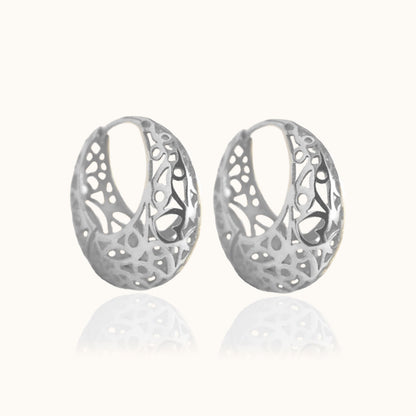Hollow Carved Chunky Hoops