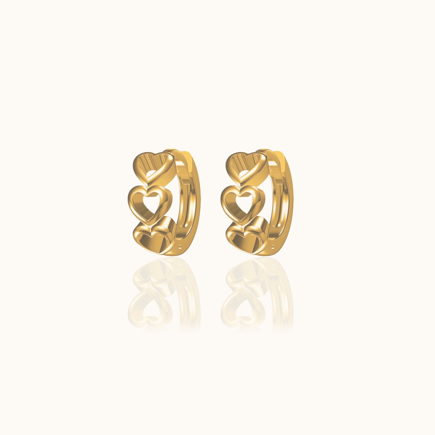 Hollow Heart Hoop Earrings