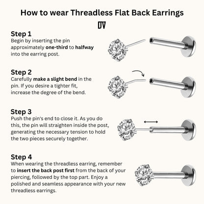 Petite Star Threadless Labret Titanium Flat Back Earring