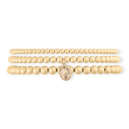 st. christopher juno bracelet triple stack (3+4+5mm)