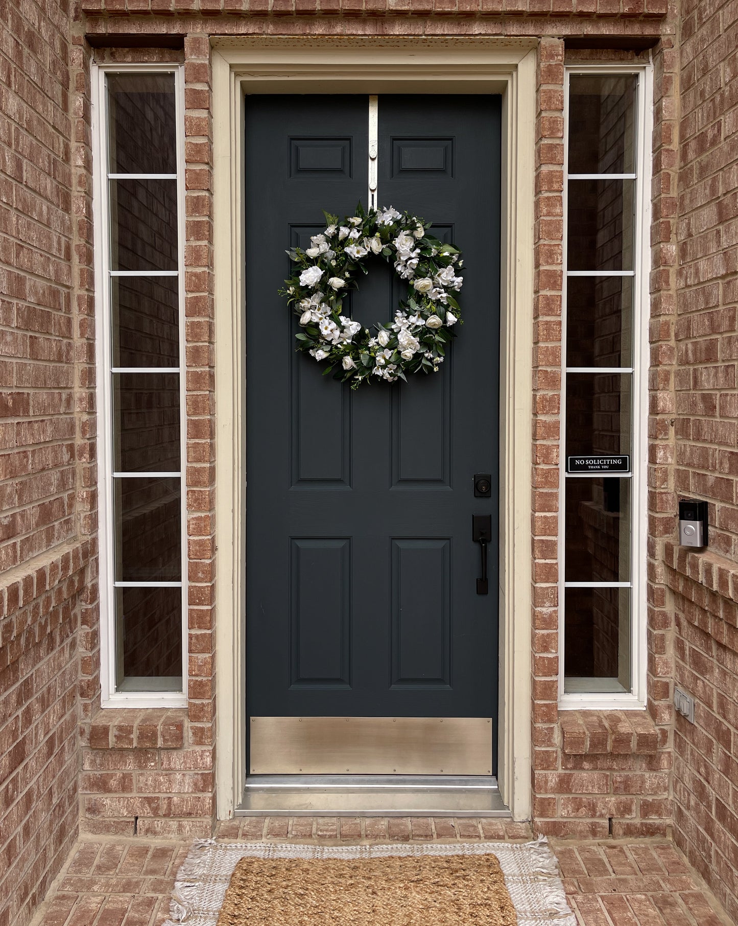White and Green Dogwood Ranunculus Spring Wreath