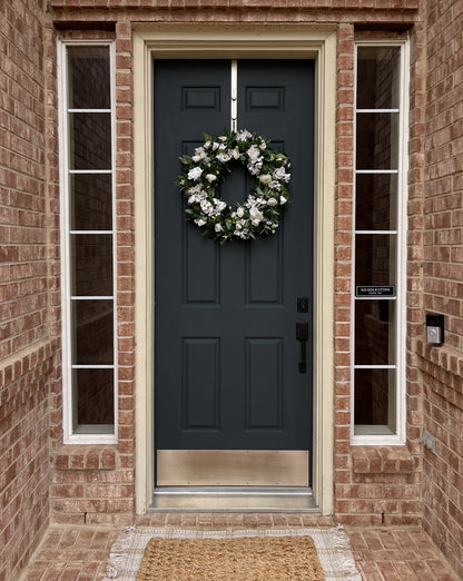 White and Green Dogwood Ranunculus Spring Wreath