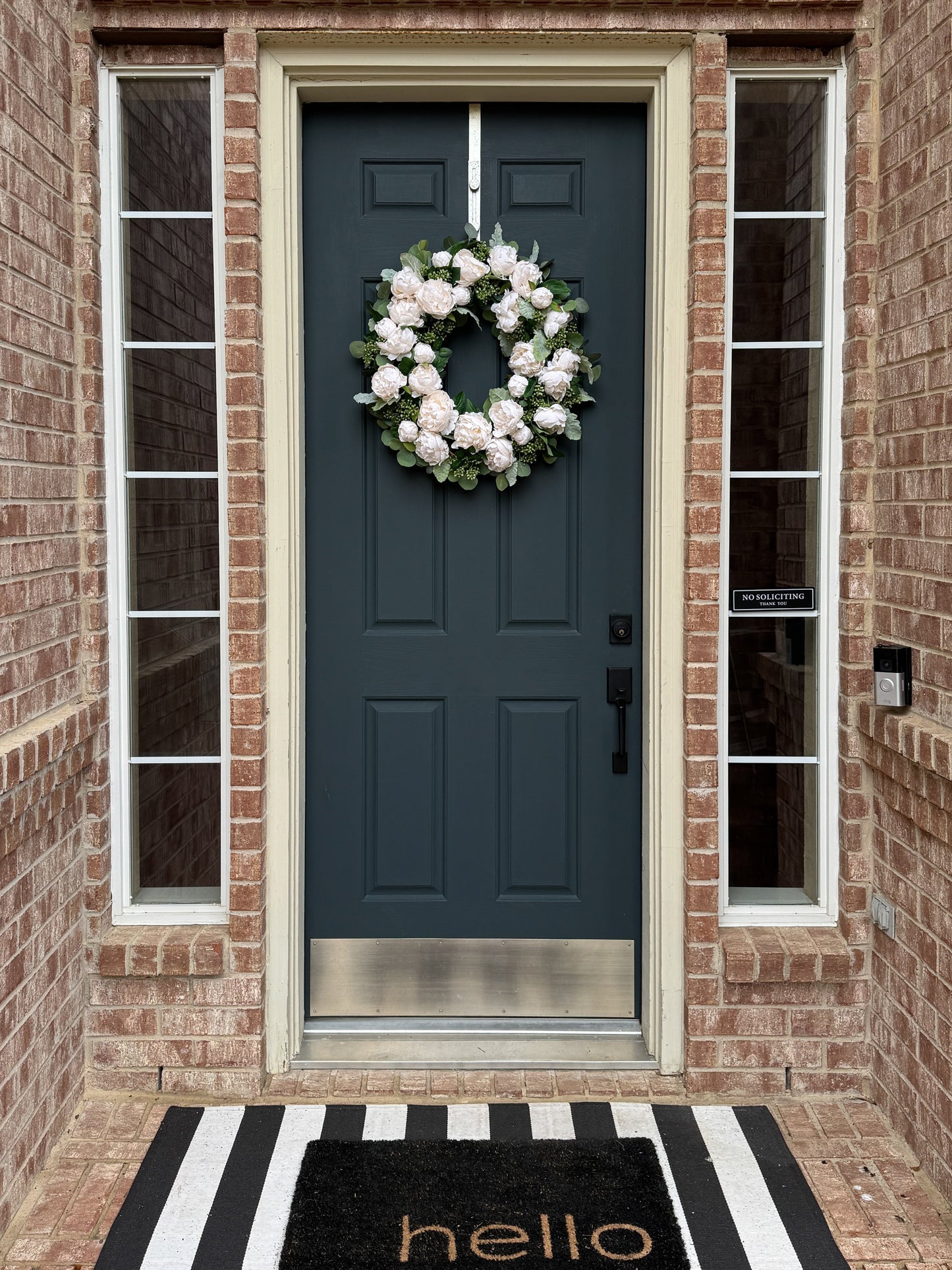 White Peony and Eucalyptus Spring Wreath