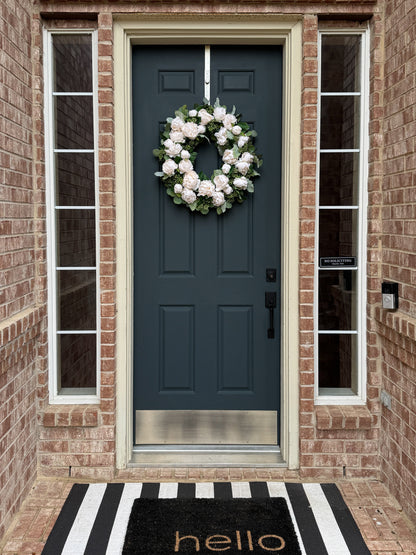White Peony and Eucalyptus Spring Wreath