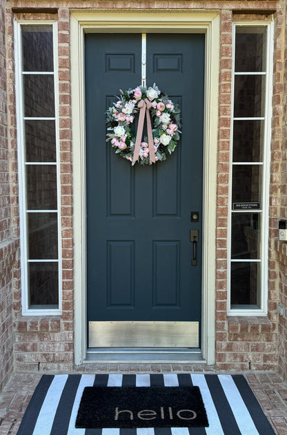 Pink Peony Rose and Ranunculus Spring Wreath