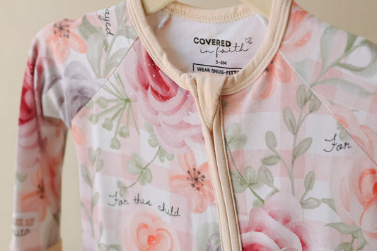 For This Child I Have Prayed Bamboo Footed Onesie Pajama