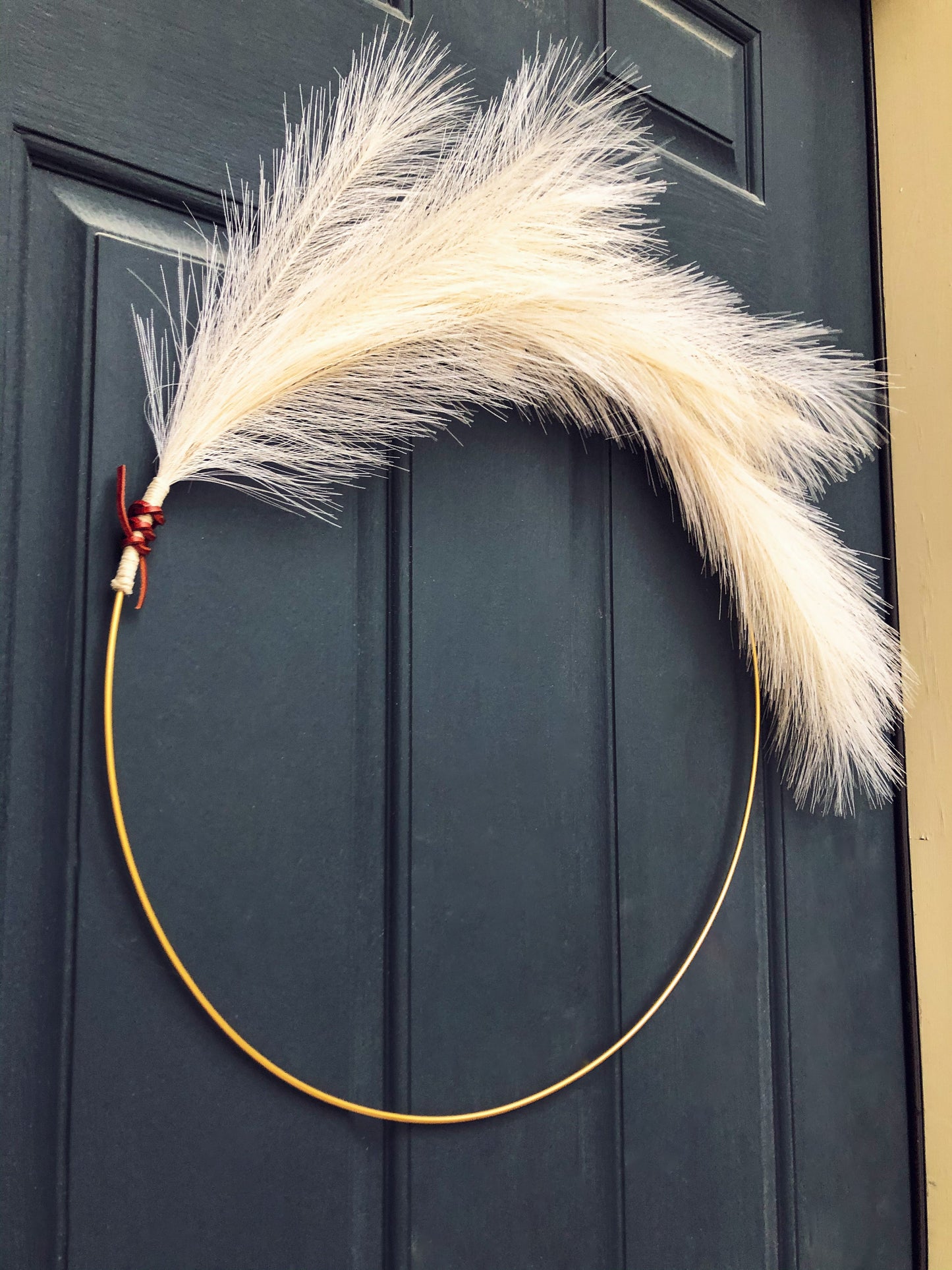 Modern Pampas Grass Hoop Wreath