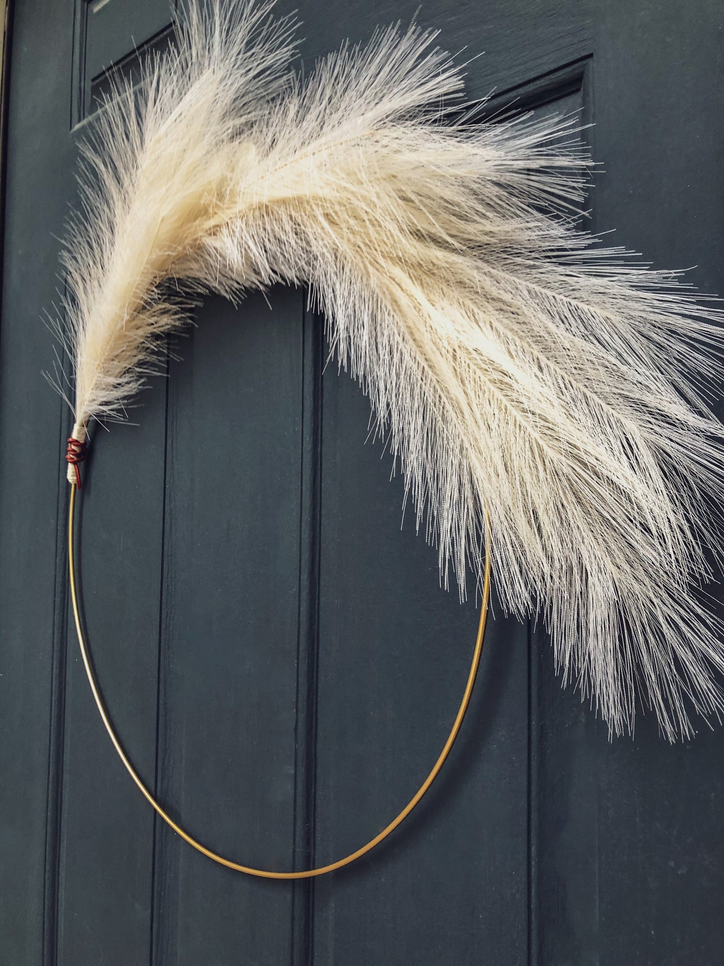Modern Pampas Grass Hoop Wreath