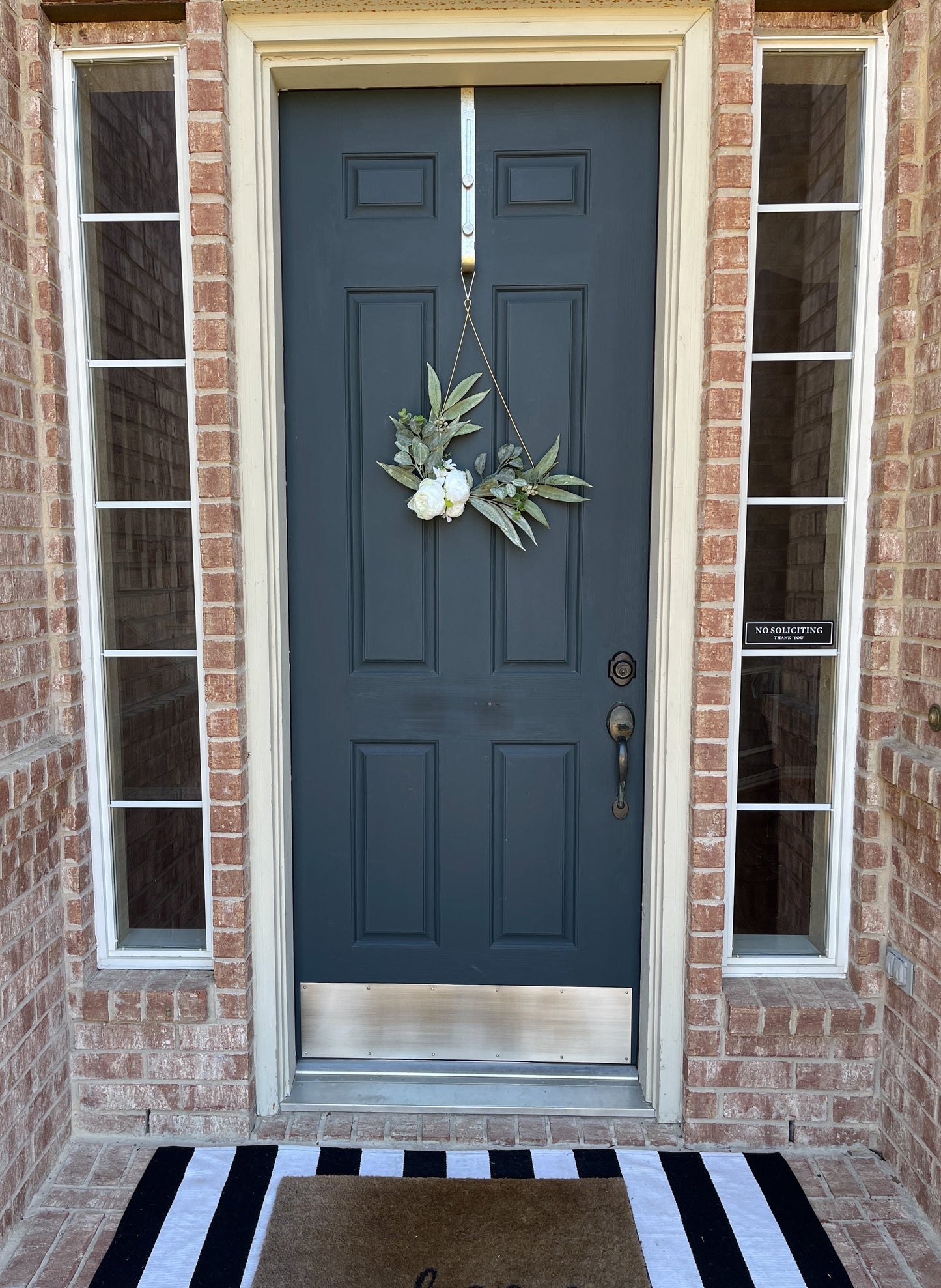 White Peony Eucalyptus Teardrop Wreath