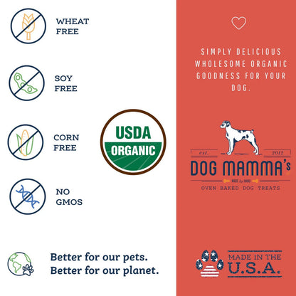 Dog Mamma's Organic Apple Cranberry Oven Baked Dog Treats (6oz)