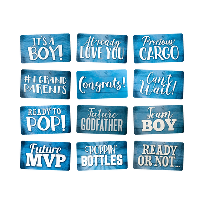 It's a Boy Photo Booth Props - 6 Double-Sided PVC Signs