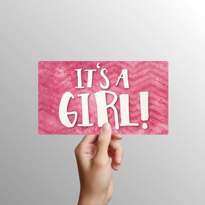 It's a Girl Photo Booth Props - 6 Double-Sided PVC Signs