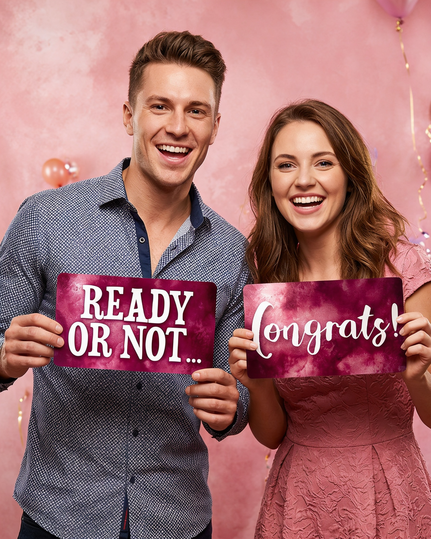 It's a Girl Photo Booth Props - 6 Double-Sided PVC Signs