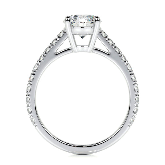Round Brilliant Lab Grown Diamond Channel Setting Engagement Ring (F/VS) in 14K White Gold