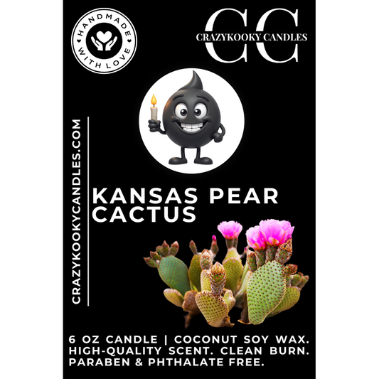KANSAS PEAR CACTUS - Funny Candle, Scented Coconut Soy Candle, 6oz