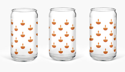 Diya Glass Tumbler – Glow Up Your Sips with Festive Charm