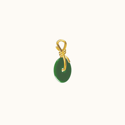 Knot Necklace with Green Jade