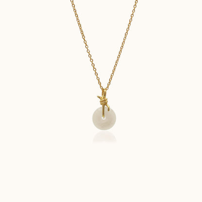 Knot Necklace with White Jade
