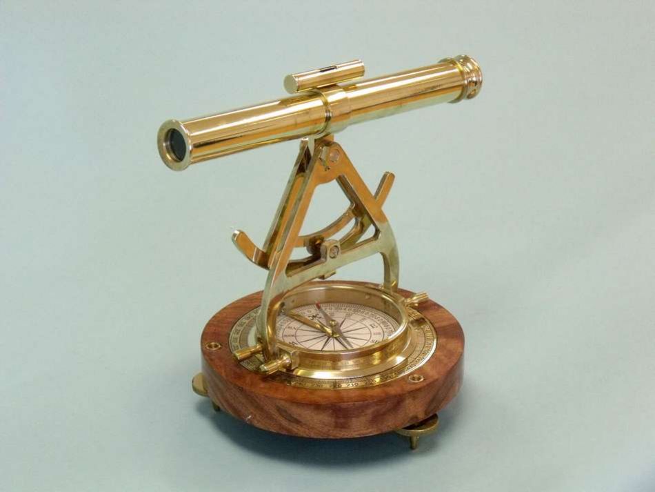 Solid Brass Alidade Compass 14""