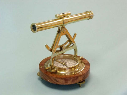 Solid Brass Alidade Compass 14""