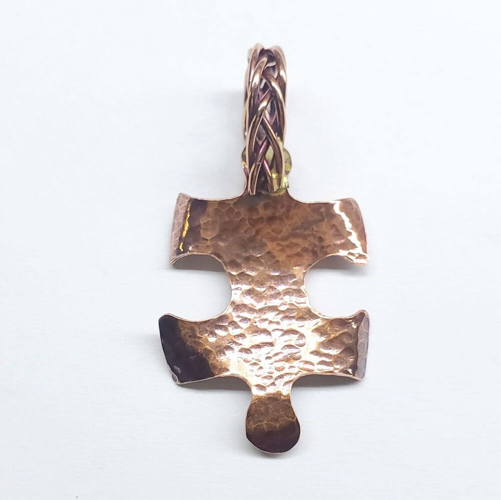 Large Braided Bail Puzzle Piece Autism Awareness Pendant with Various Order Options