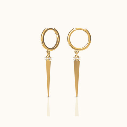 Large Spike Dangle Statement Hoop Earrings
