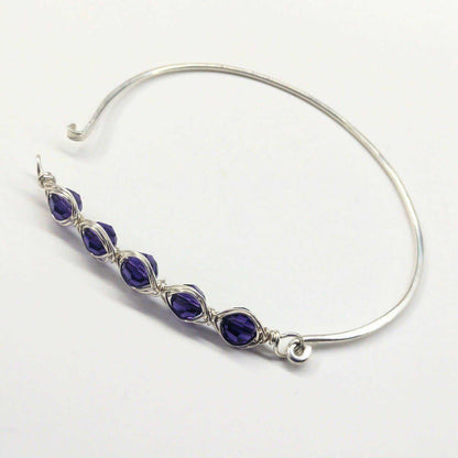 Larger Oval Shaped Swarovski Crystal Bar Bangle Bracelet